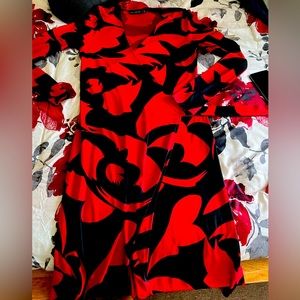 Red/ black wrap around dress